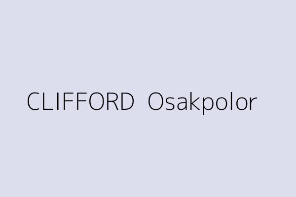 CLIFFORD  Osakpolor 